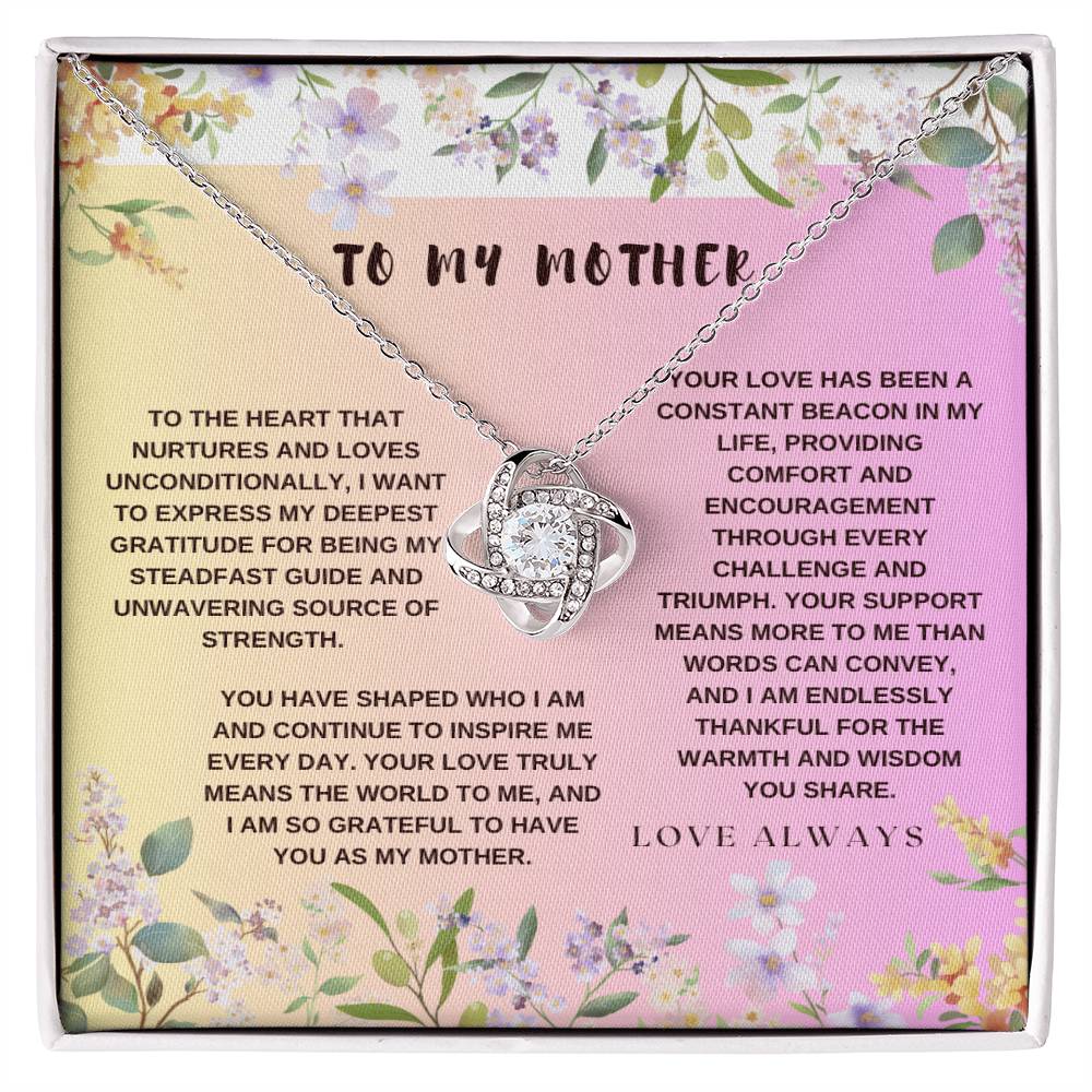 To My Mother - Custom Love Knot Necklace: A Personalized Symbol of Your Unique Bond