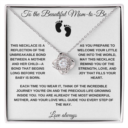 To the Beautiful Mom-to-Be Custom Love Knot Necklace