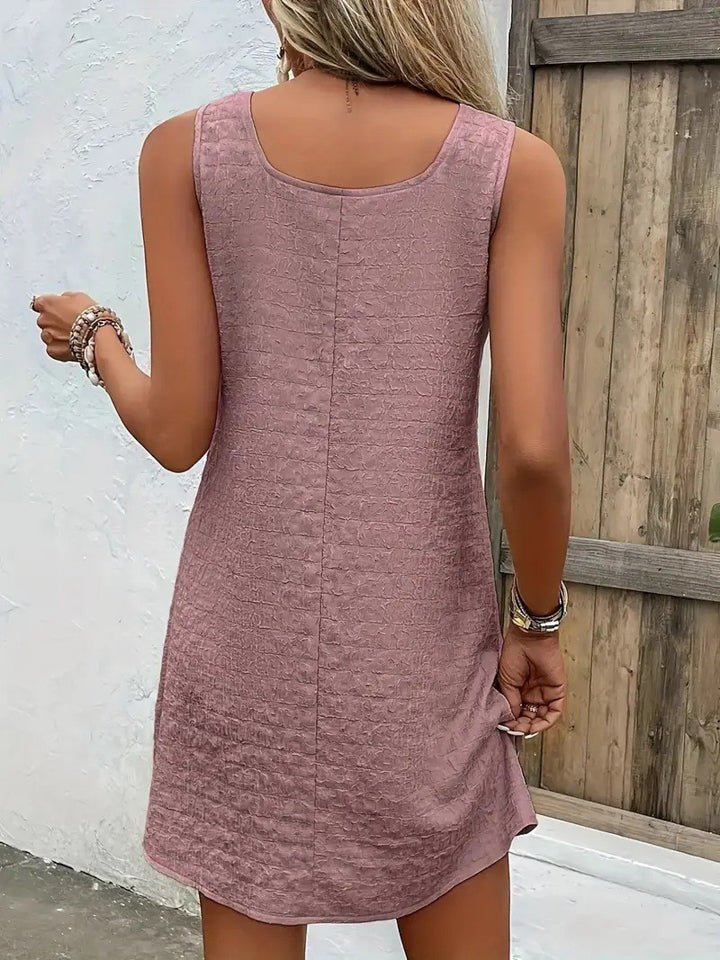 Asymmetrical Neck Sleeveless Dress - Loulou Boutique