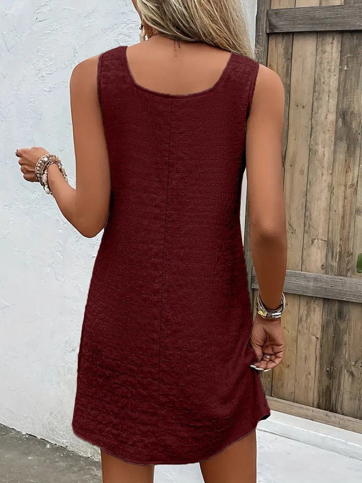 Asymmetrical Neck Sleeveless Dress - Loulou Boutique