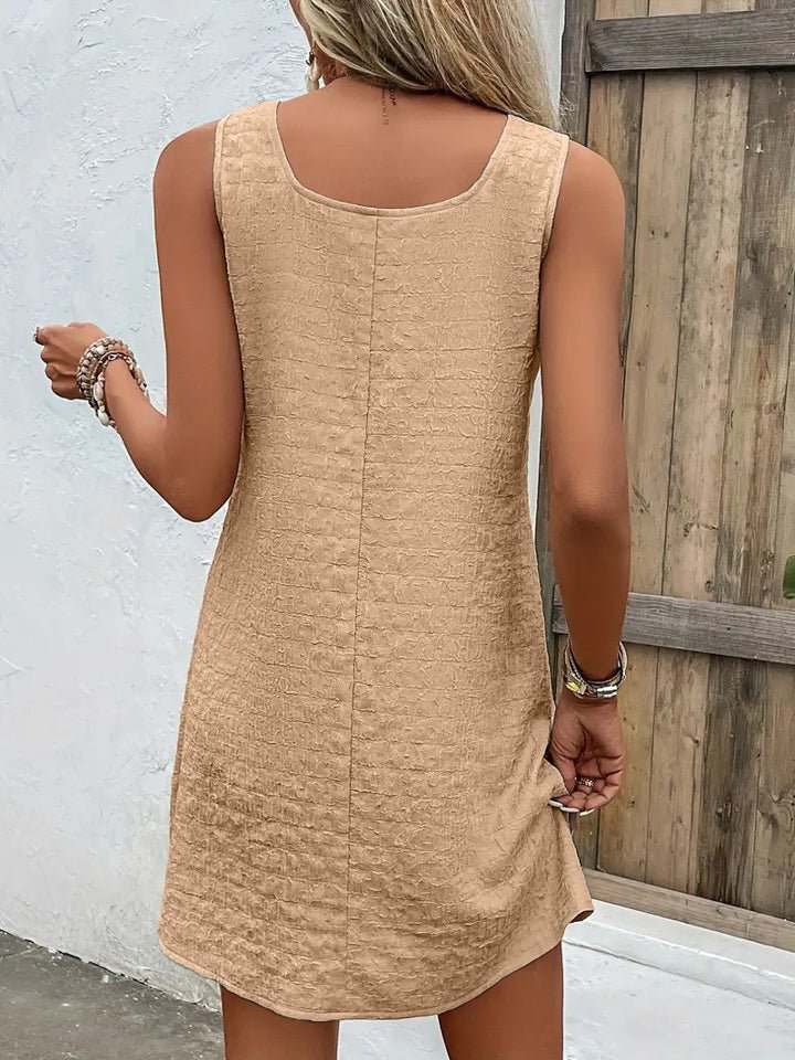 Asymmetrical Neck Sleeveless Dress - Loulou Boutique