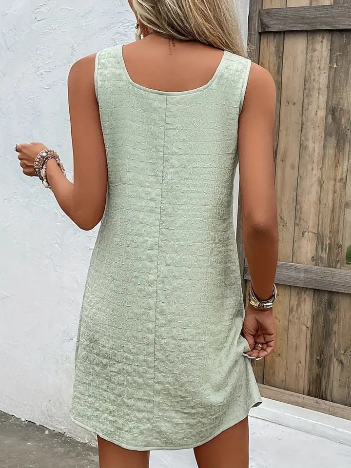 Asymmetrical Neck Sleeveless Dress - Loulou Boutique