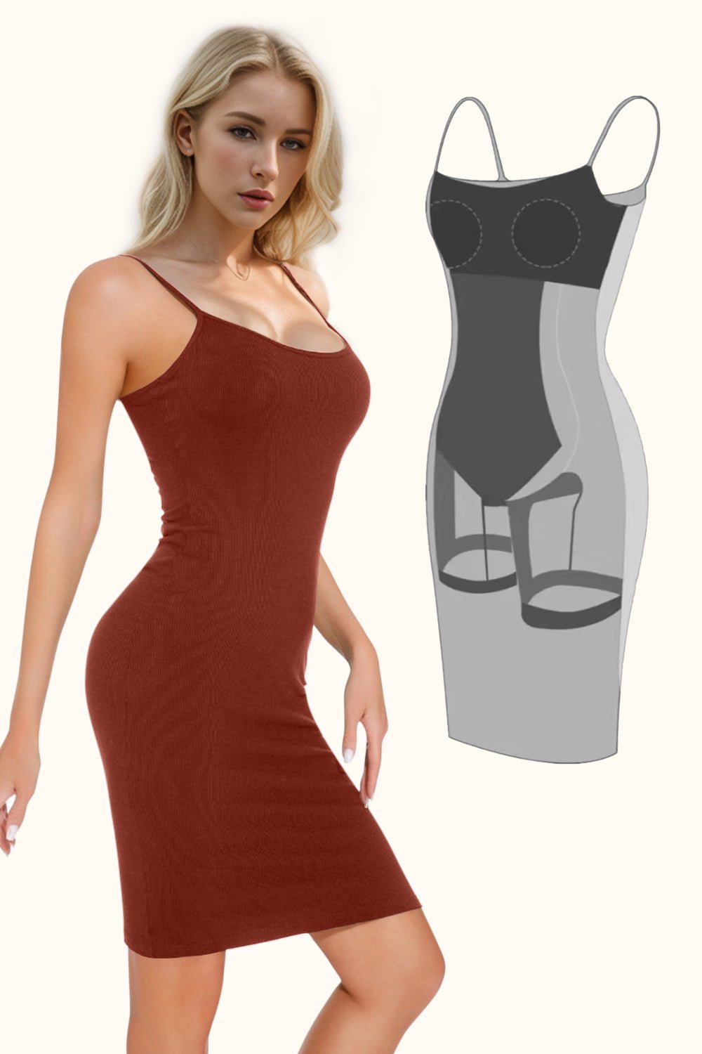 Basic Bae Full Size Built - In Shapewear Scoop Neck Sleeveless Dress - Loulou Boutique