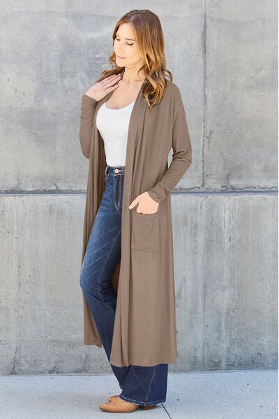 Basic Bae Full Size Open Front Long Sleeve Cover Up - Loulou Boutique