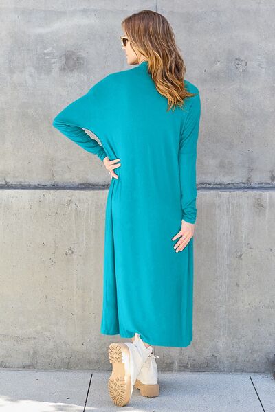 Basic Bae Full Size Open Front Long Sleeve Cover Up - Loulou Boutique