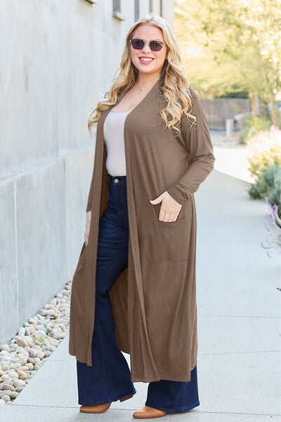 Basic Bae Full Size Open Front Long Sleeve Cover Up - Loulou Boutique