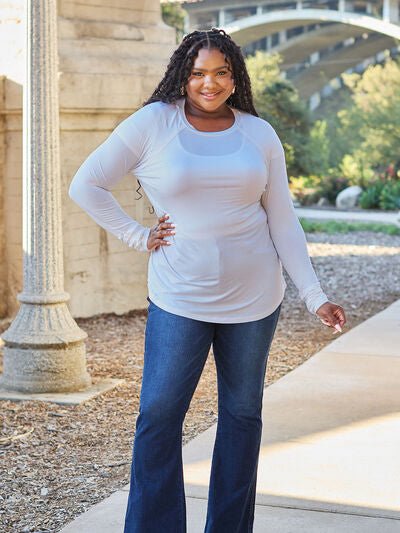 Basic Bae Full Size Round Neck Long Sleeve T-Shirt - Loulou Boutique