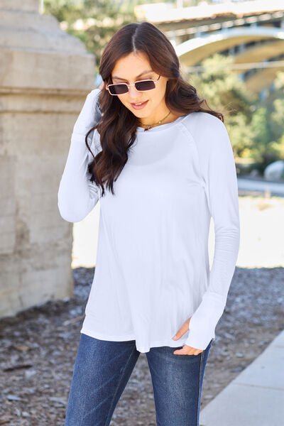 Basic Bae Full Size Round Neck Long Sleeve T-Shirt - Loulou Boutique