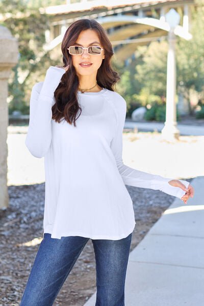 Basic Bae Full Size Round Neck Long Sleeve T-Shirt - Loulou Boutique