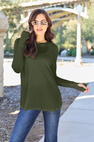 Basic Bae Full Size Round Neck Long Sleeve T-Shirt - Loulou Boutique