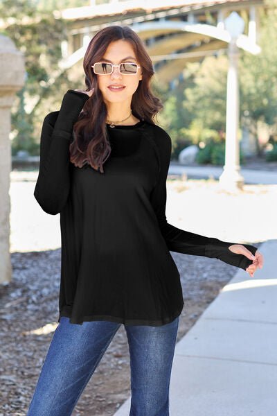 Basic Bae Full Size Round Neck Long Sleeve T-Shirt - Loulou Boutique