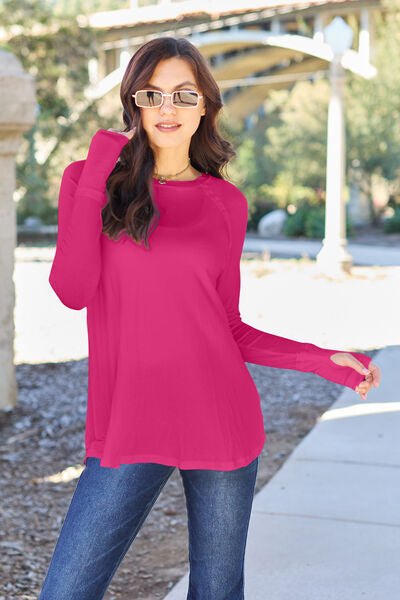 Basic Bae Full Size Round Neck Long Sleeve T-Shirt - Loulou Boutique