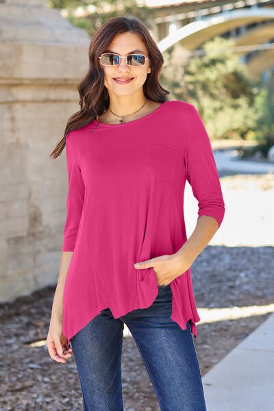 Basic Bae Full Size Round Neck Pocketed T-Shirt - Loulou Boutique