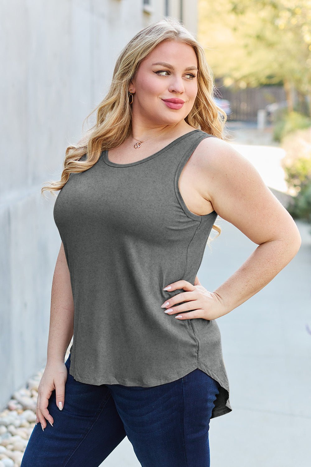 Basic Bae Full Size Round Neck Tank - Loulou Boutique