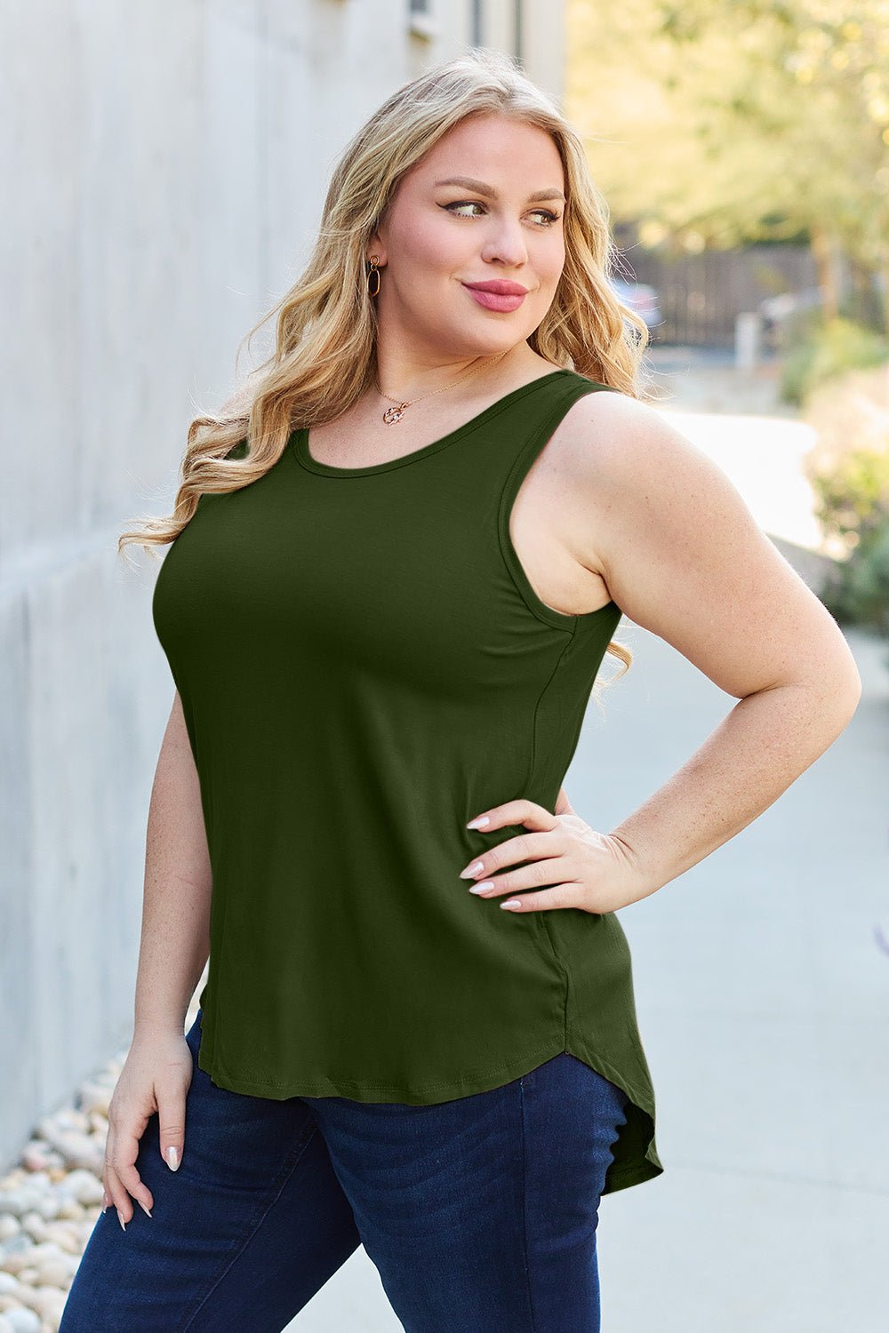 Basic Bae Full Size Round Neck Tank - Loulou Boutique