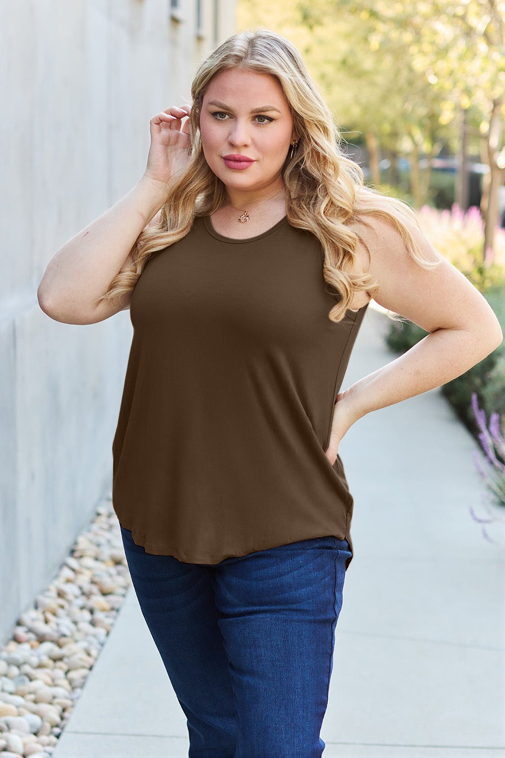 Basic Bae Full Size Round Neck Tank - Loulou Boutique