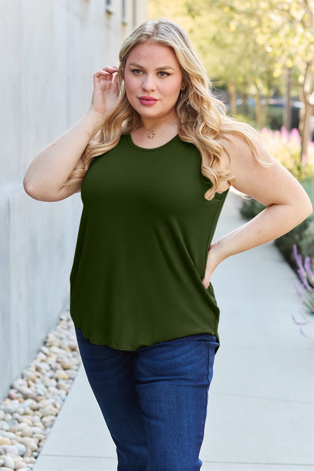 Basic Bae Full Size Round Neck Tank - Loulou Boutique