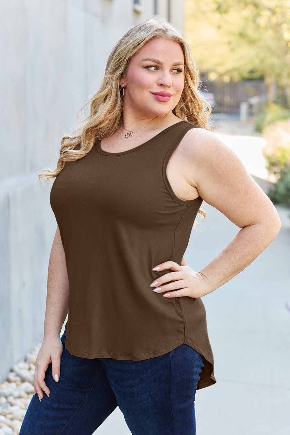 Basic Bae Full Size Round Neck Tank - Loulou Boutique