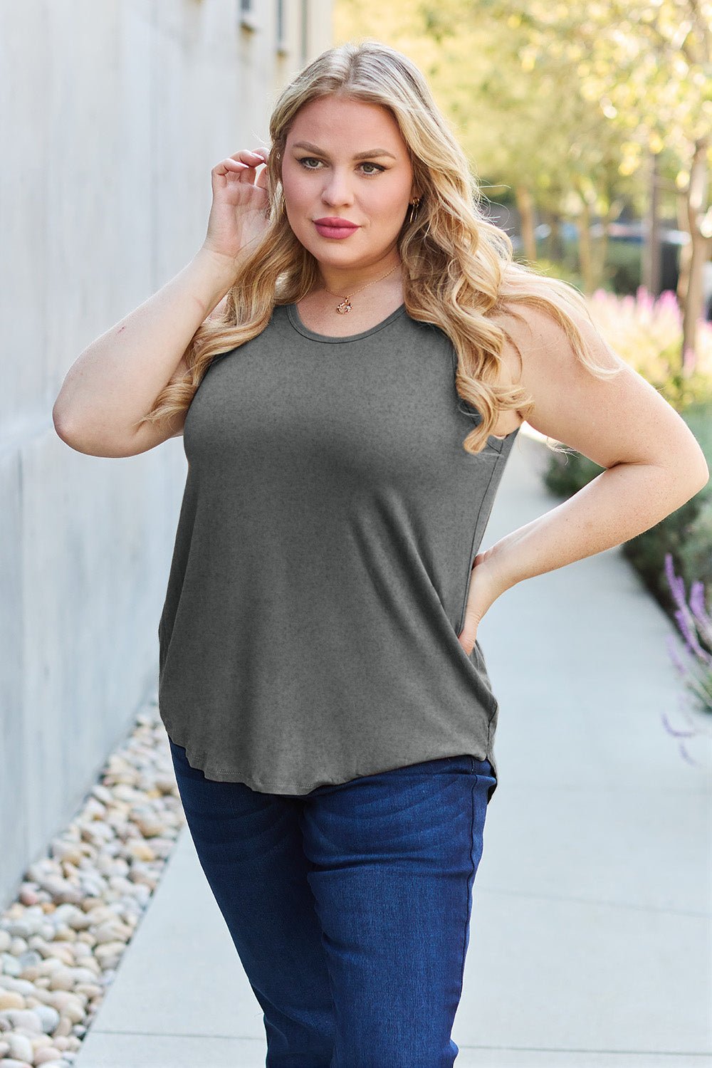 Basic Bae Full Size Round Neck Tank - Loulou Boutique