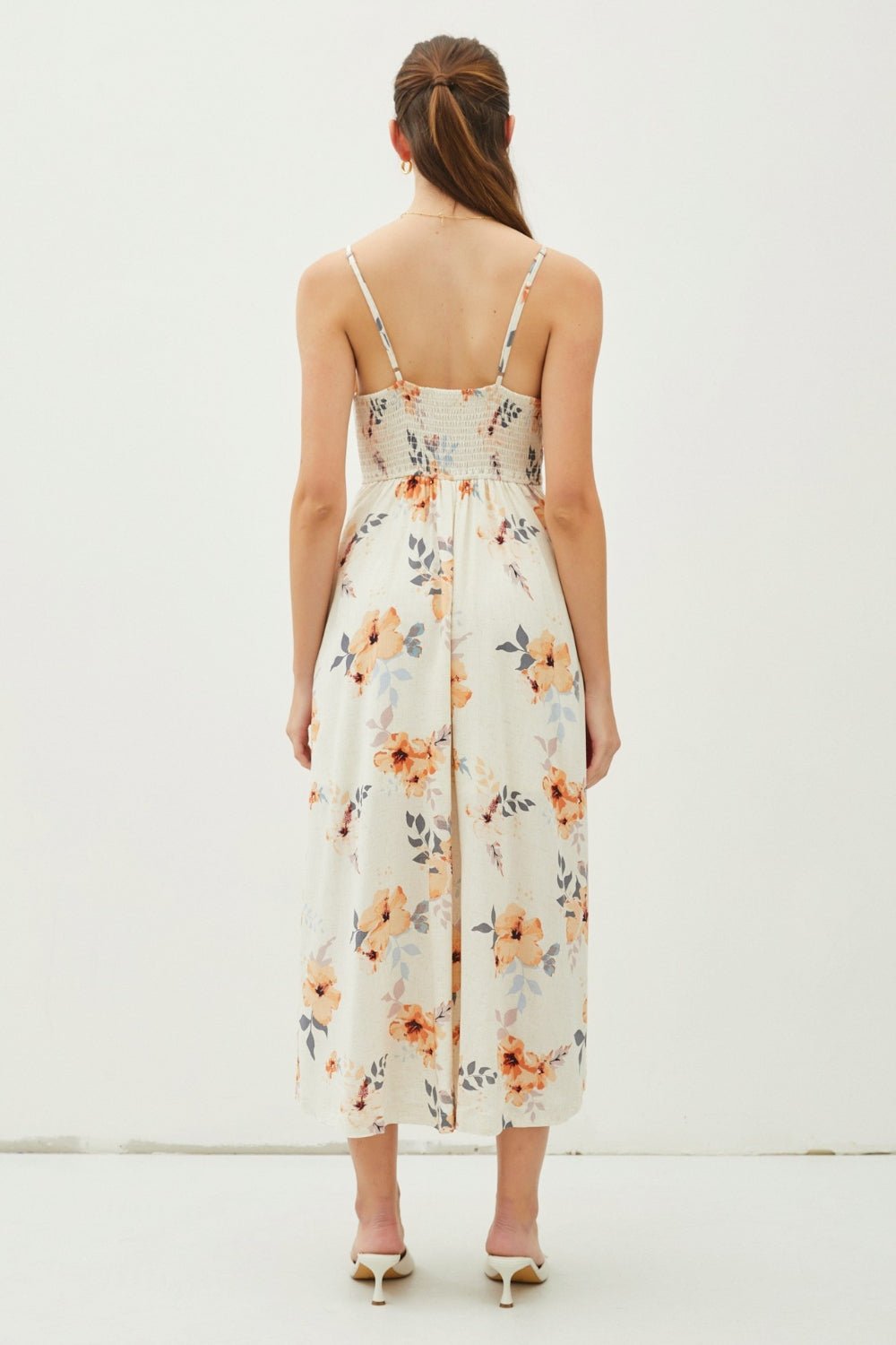 Be Cool Floral Button Down Cami Midi Dress - Loulou Boutique