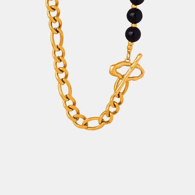 Bead Detail Chunky Chain Necklace - Loulou Boutique