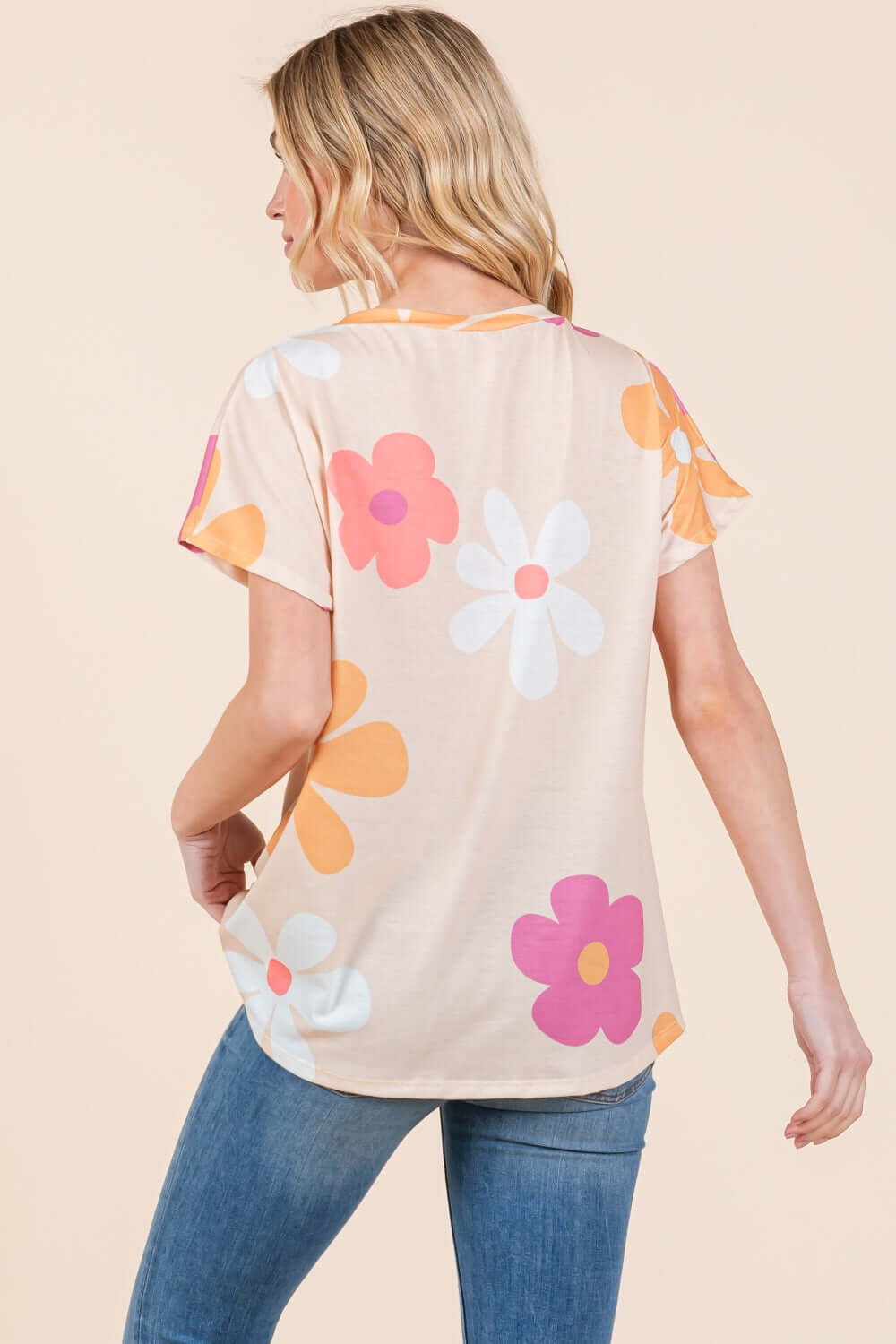 BOMBOM Floral Short Sleeve T-Shirt - Loulou Boutique