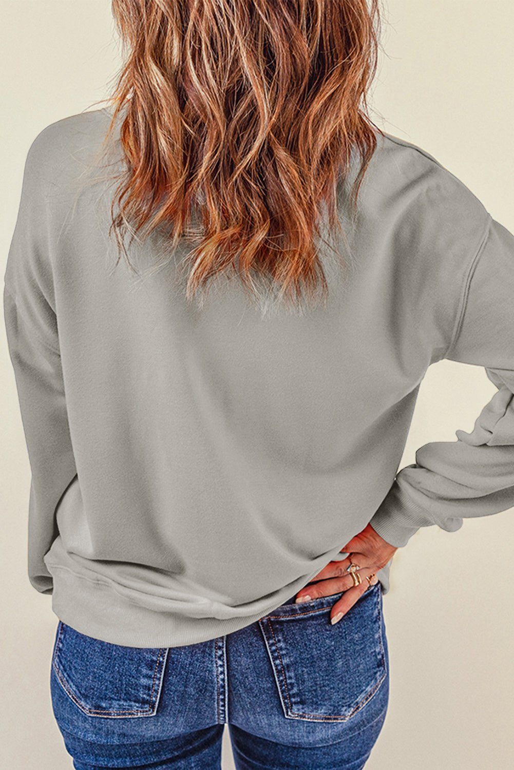 Bow Graphic Round Neck Long Sleeve Sweatshirt - Loulou Boutique