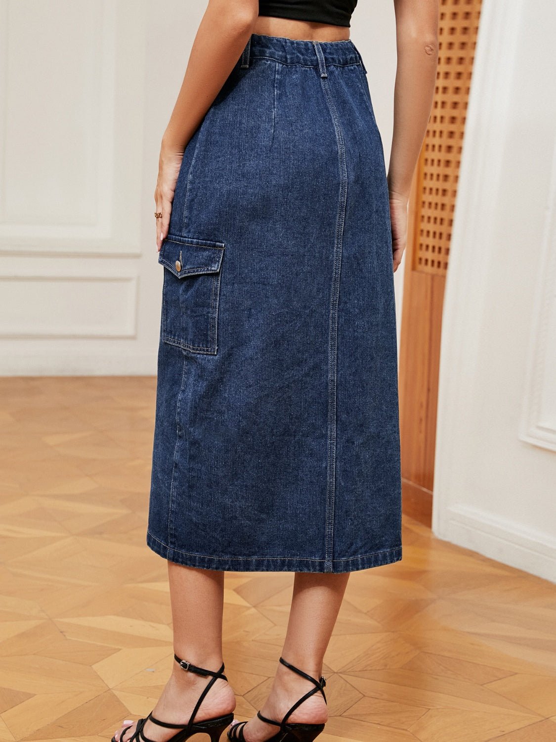 Button Down Denim Skirt - Loulou Boutique