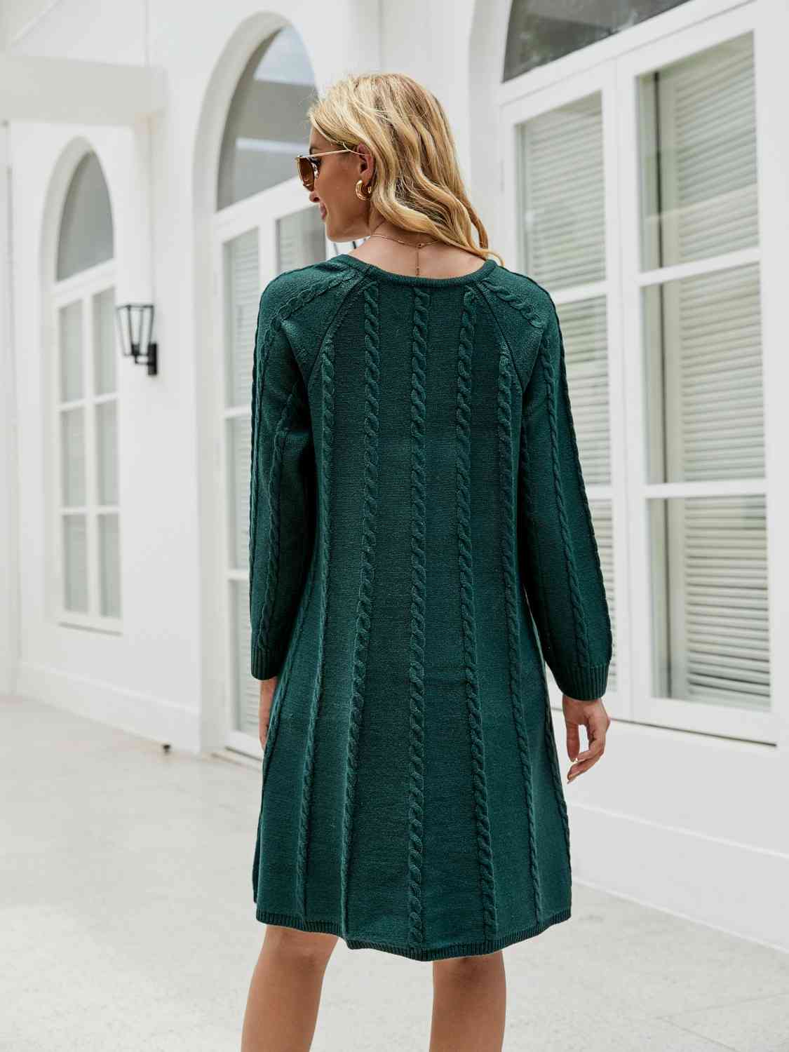 Cable - Knit Long Sleeve Sweater Dress - Loulou Boutique