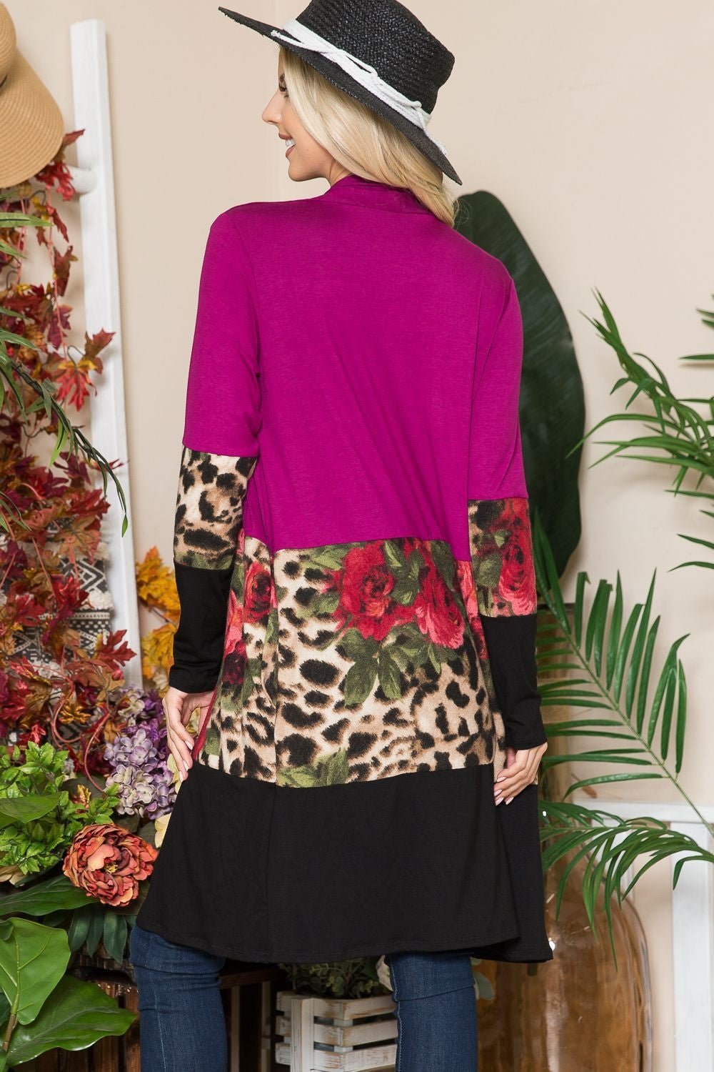 Celeste Full Size Color Block Open Front Cardigan - Loulou Boutique