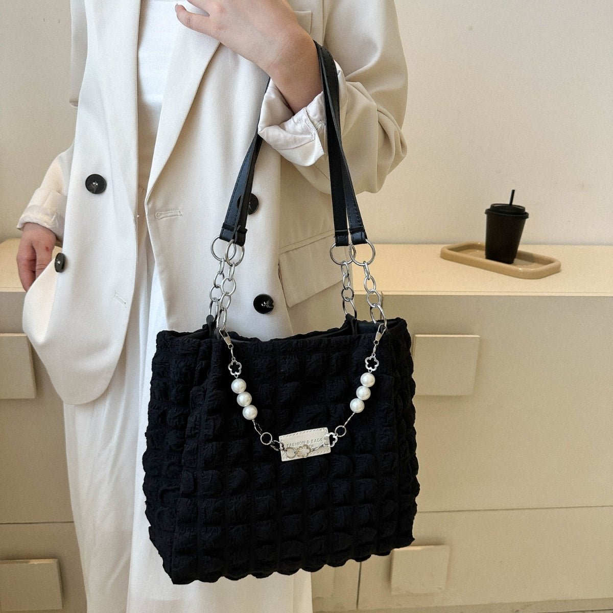 Cloud Puffy Polyester Tote Bag - Loulou Boutique