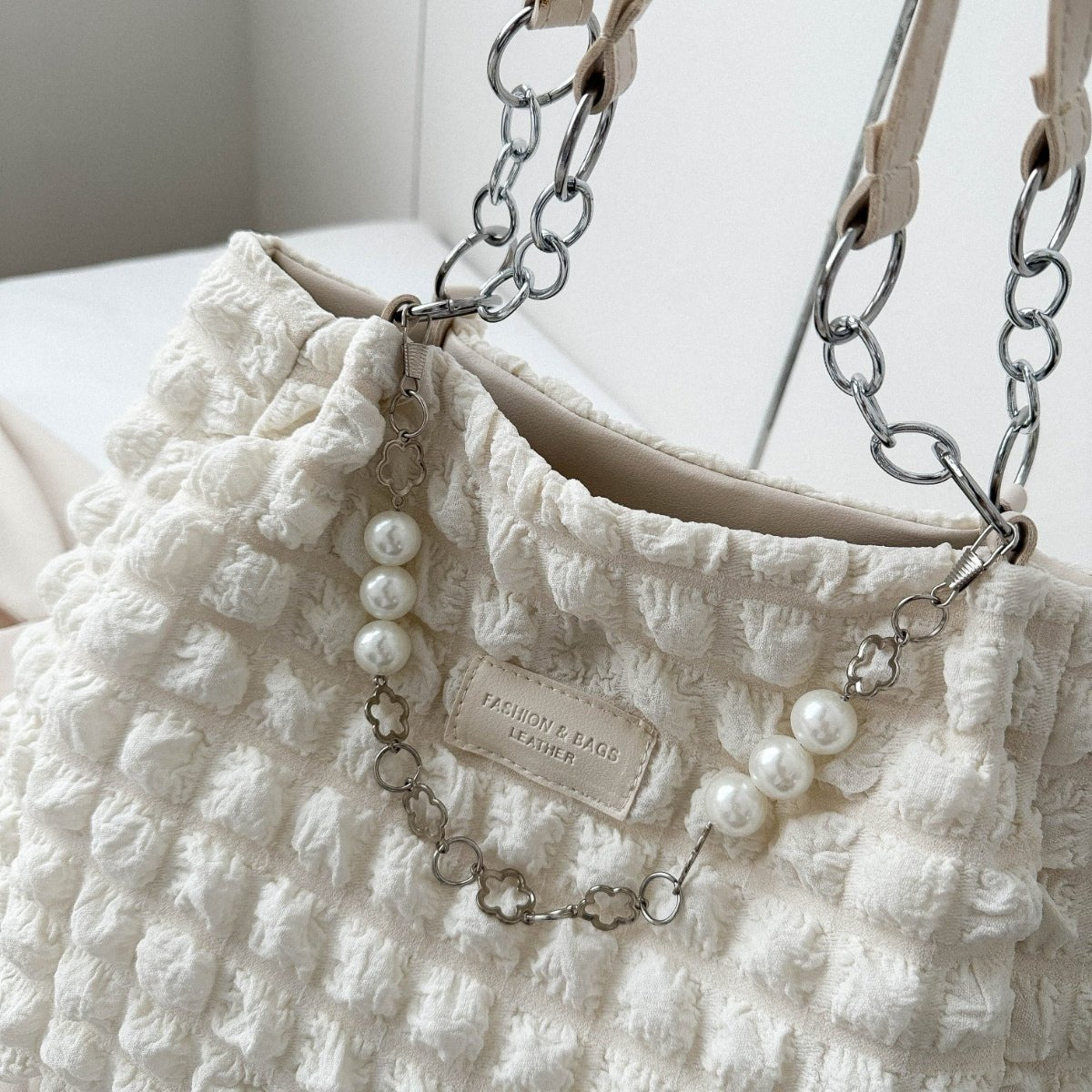 Cloud Puffy Polyester Tote Bag - Loulou Boutique