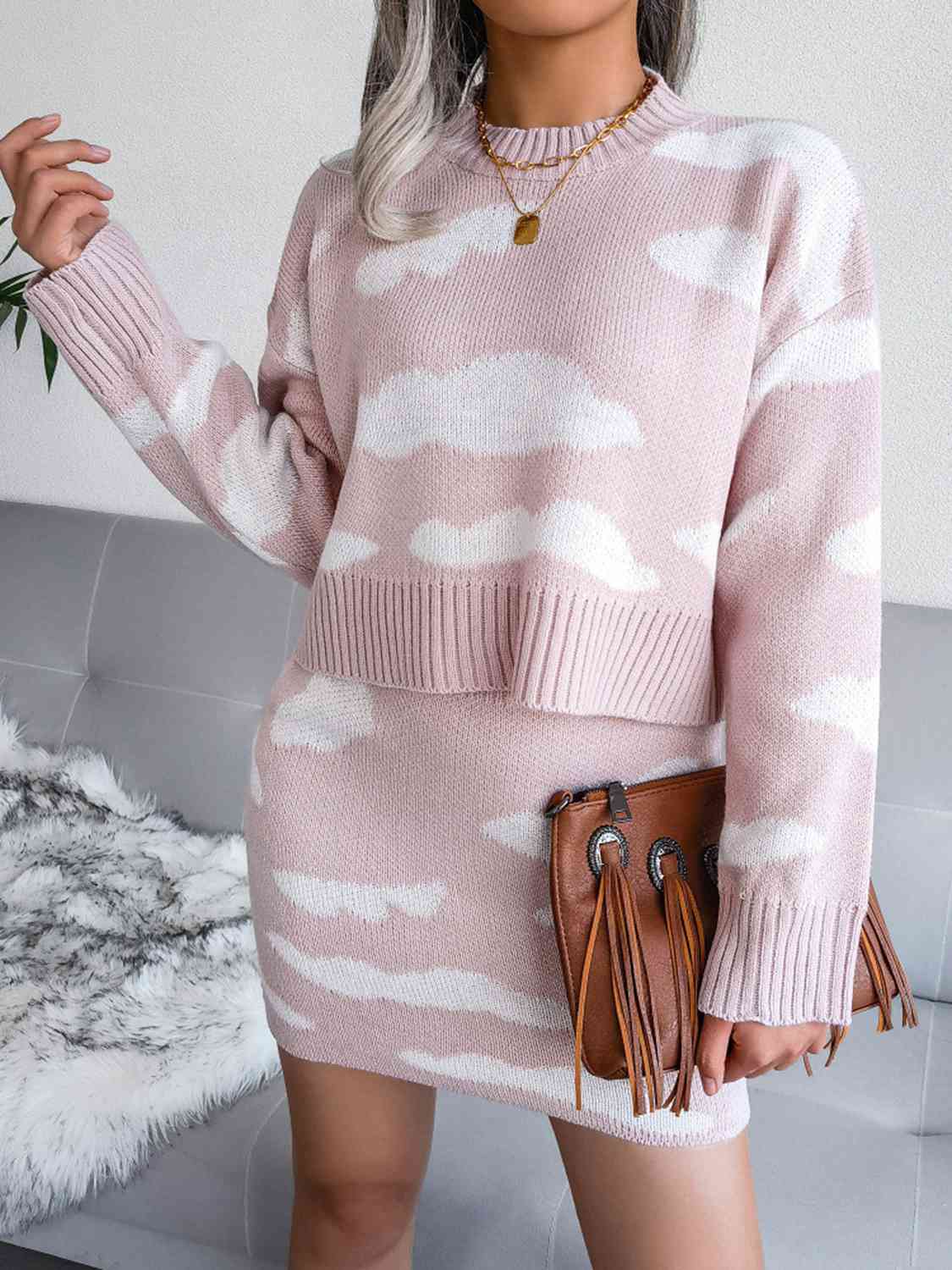 Cloud Sweater and Knit Skirt Set - Loulou Boutique