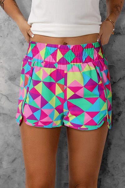 Color Block Elastic Waist Shorts - Loulou Boutique