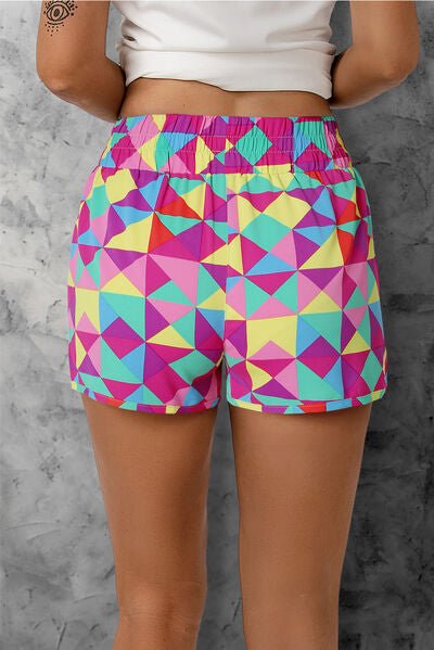 Color Block Elastic Waist Shorts - Loulou Boutique