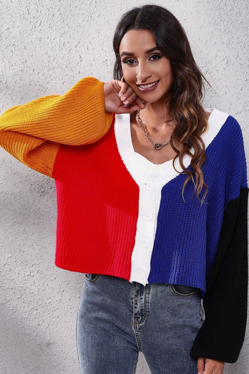Color Block Ribbed Long Sleeve Cardigan - Loulou Boutique