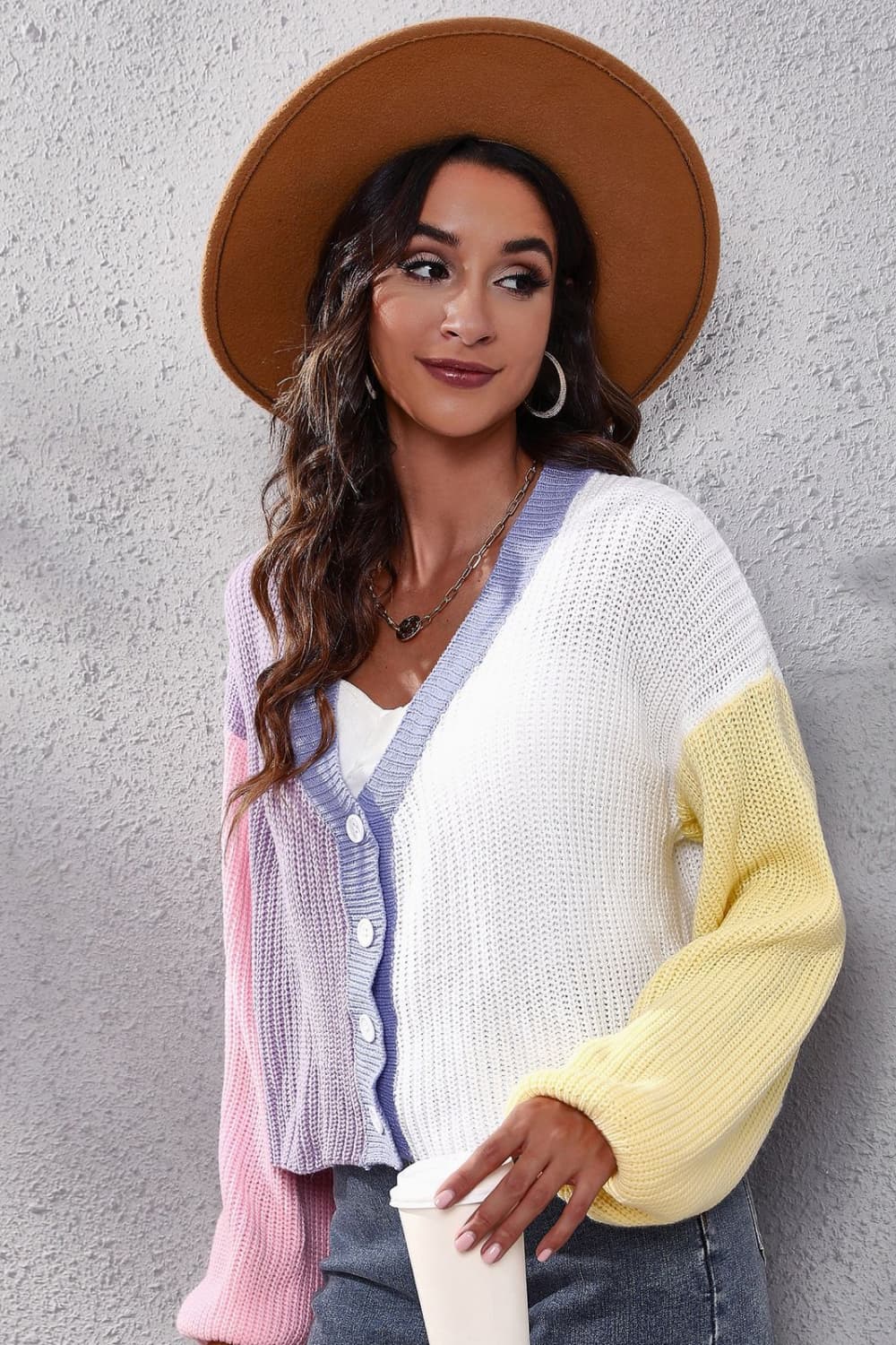 Color Block Ribbed Long Sleeve Cardigan - Loulou Boutique