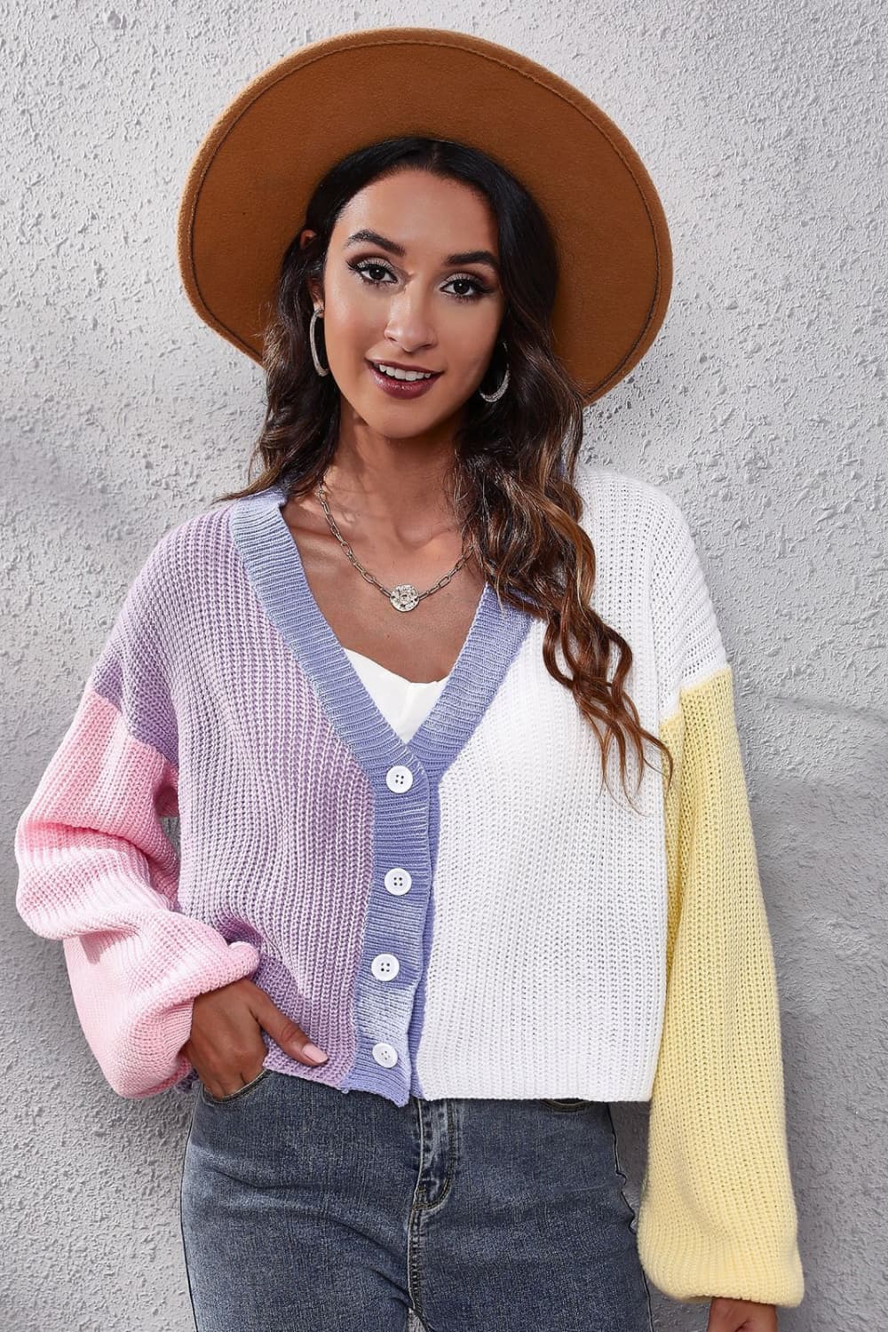 Color Block Ribbed Long Sleeve Cardigan - Loulou Boutique