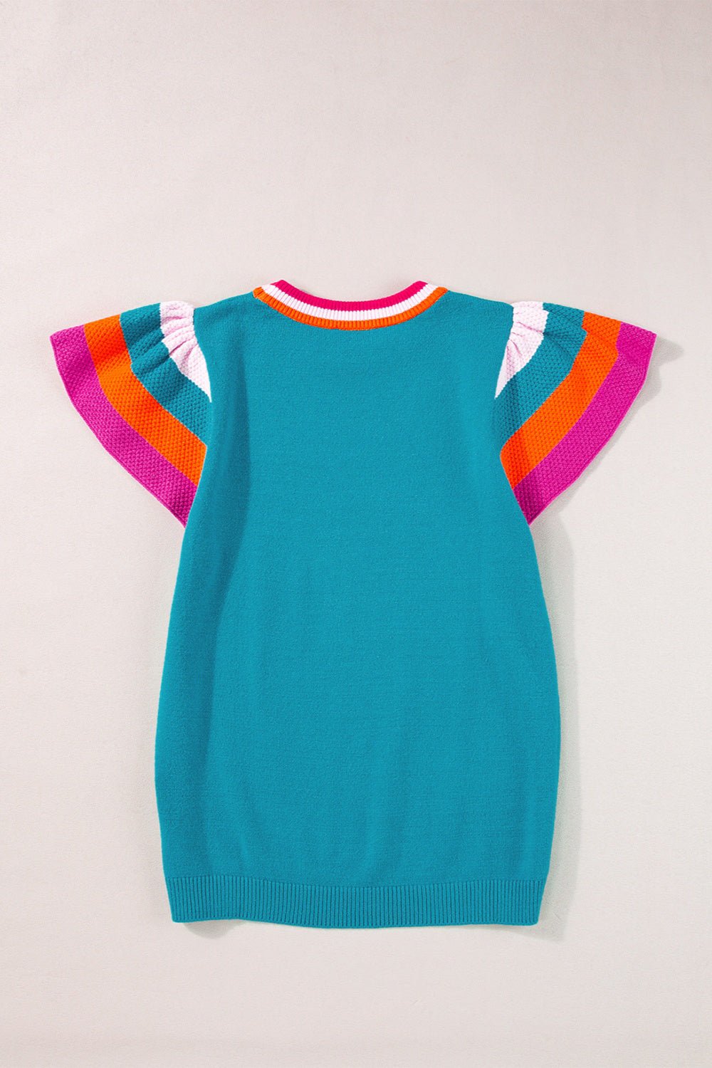 Color Block Round Neck Knit Top - Loulou Boutique