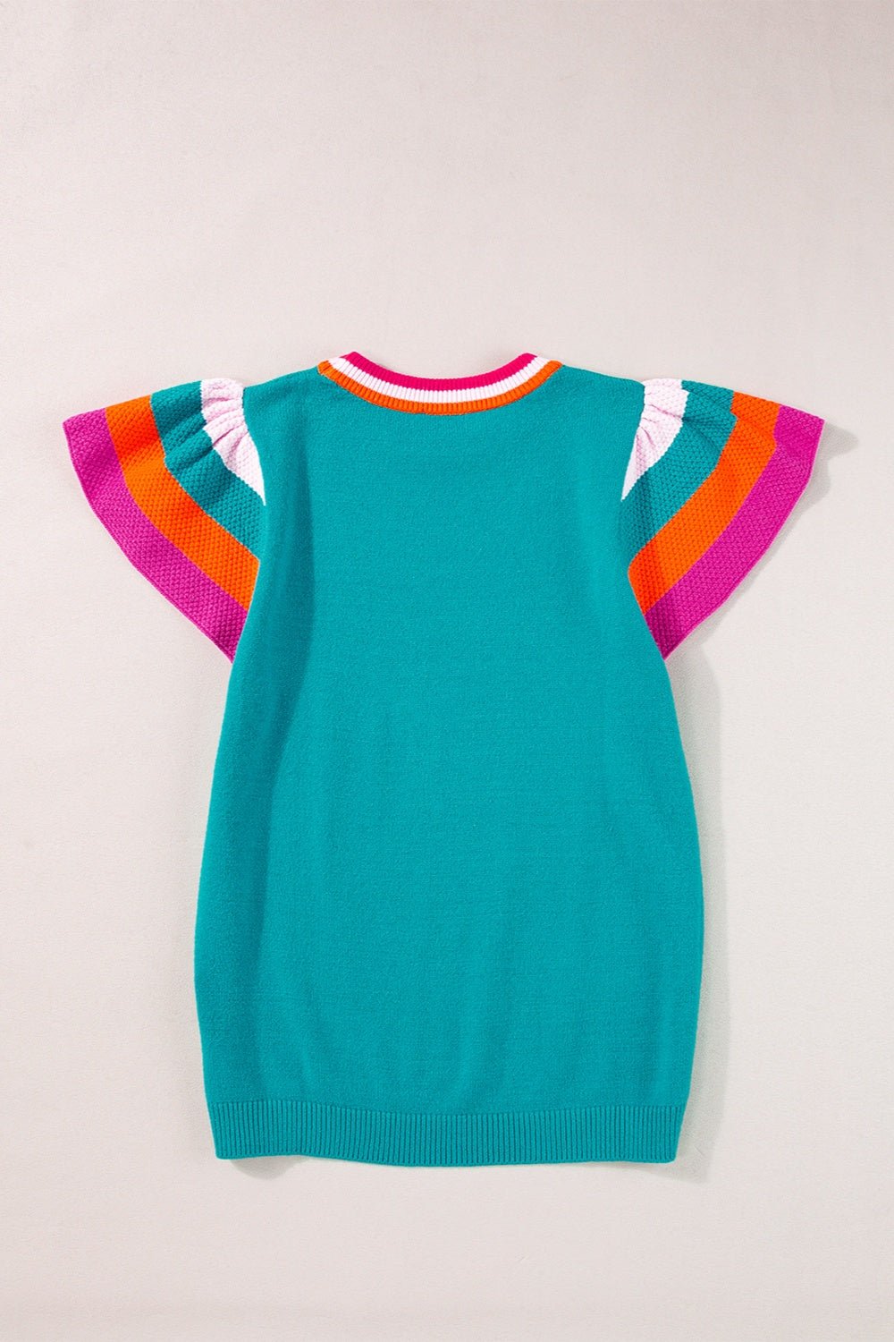 Color Block Round Neck Knit Top - Loulou Boutique