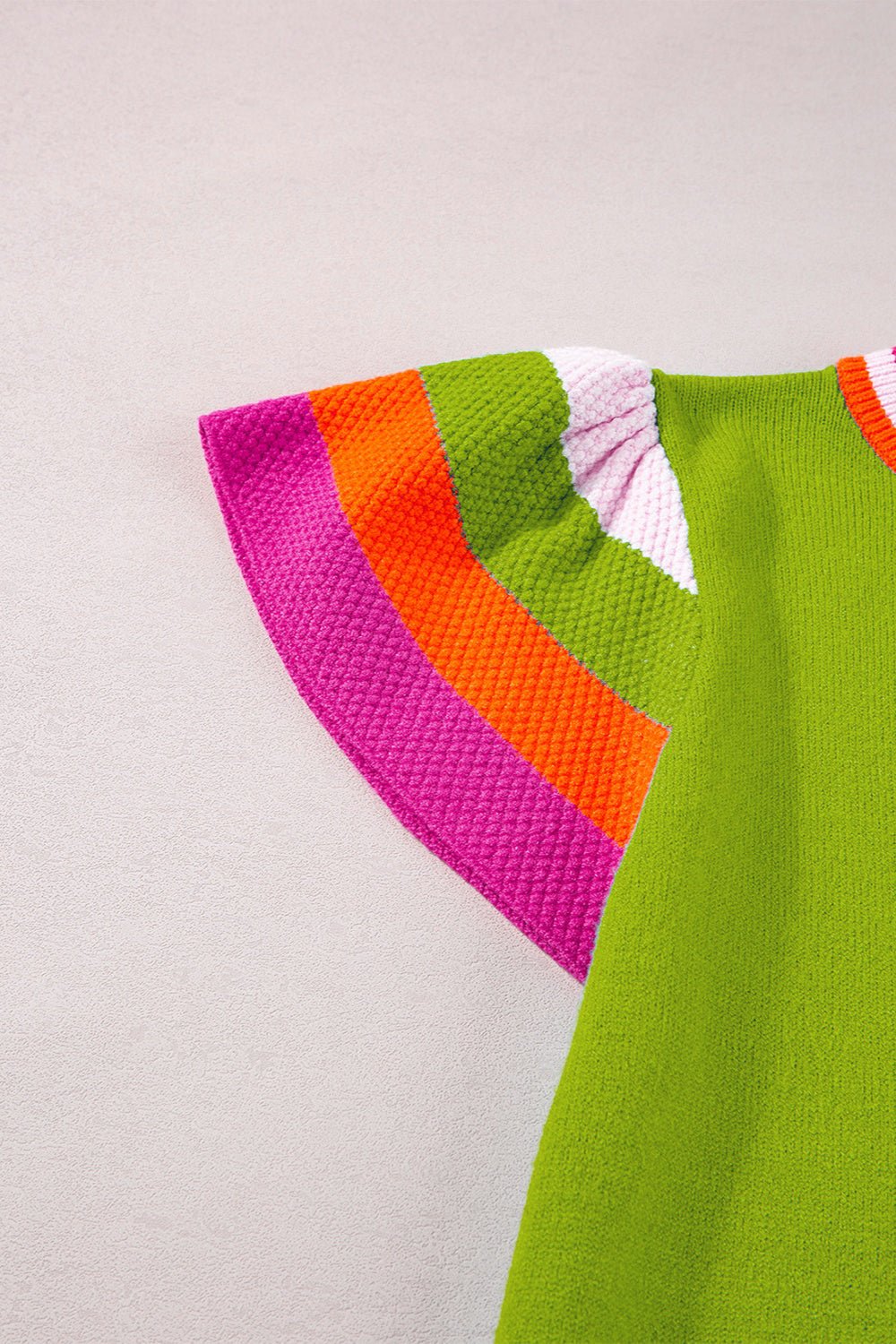 Color Block Round Neck Knit Top - Loulou Boutique