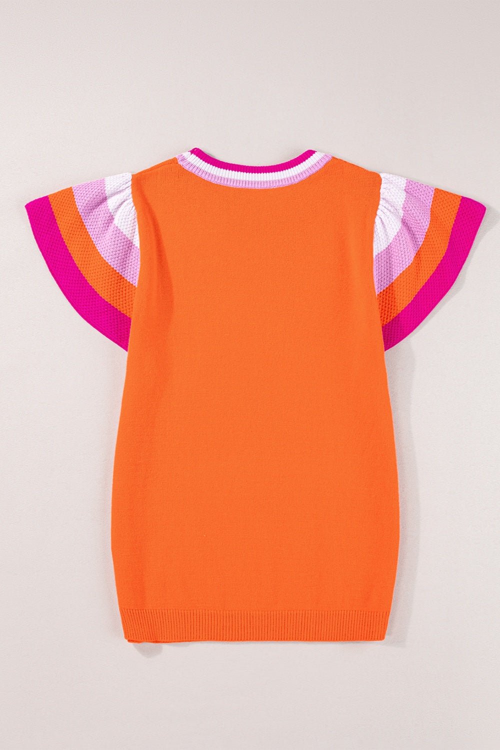 Color Block Round Neck Knit Top - Loulou Boutique