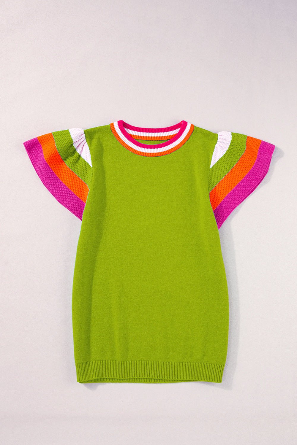 Color Block Round Neck Knit Top - Loulou Boutique