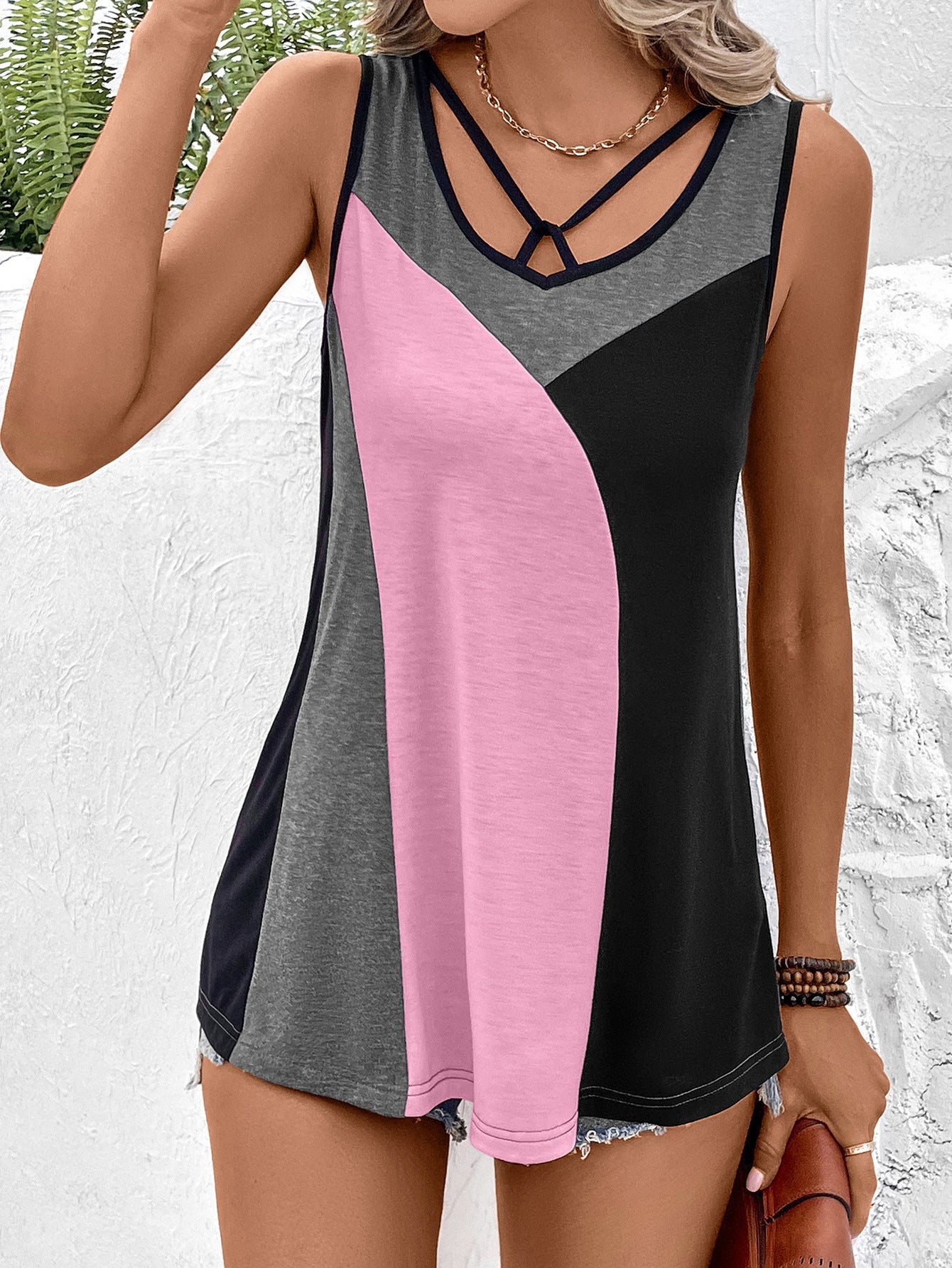 Color Block Tank Top - Loulou Boutique