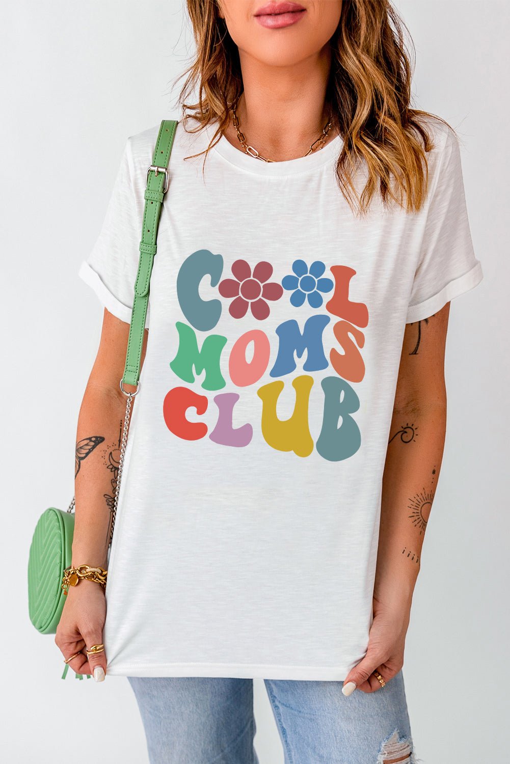 COOL MOMS CLUB Round Neck Short Sleeve T-Shirt - Loulou Boutique