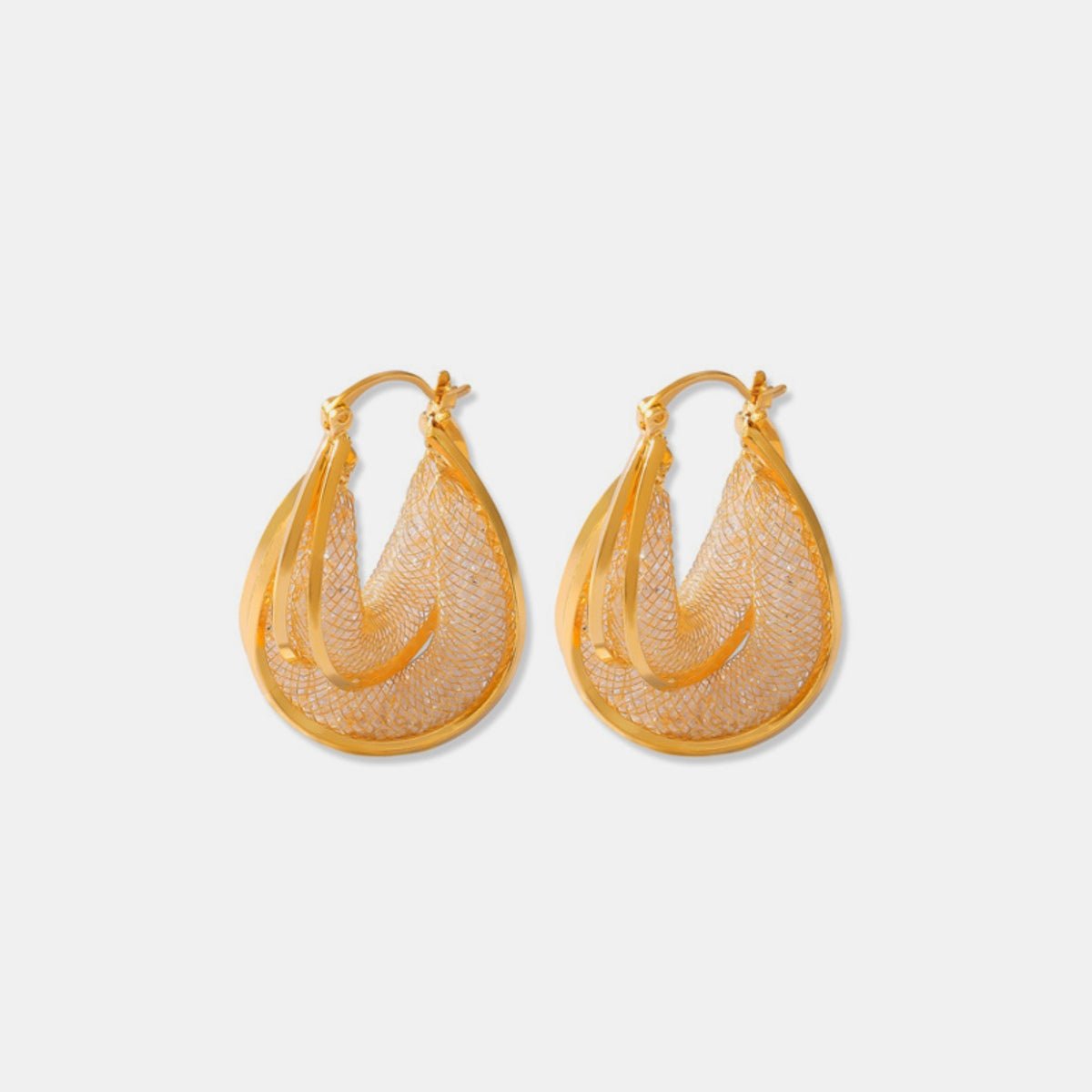 Copper Glass Stone U Shape Earrings - Loulou Boutique