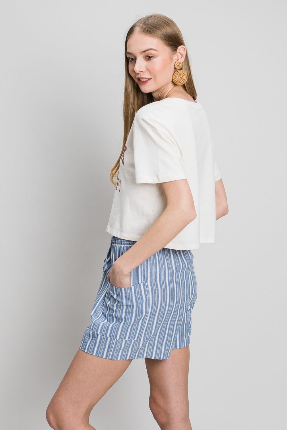 Cotton Bleu by Nu Label Yarn Dye Striped Shorts - Loulou Boutique