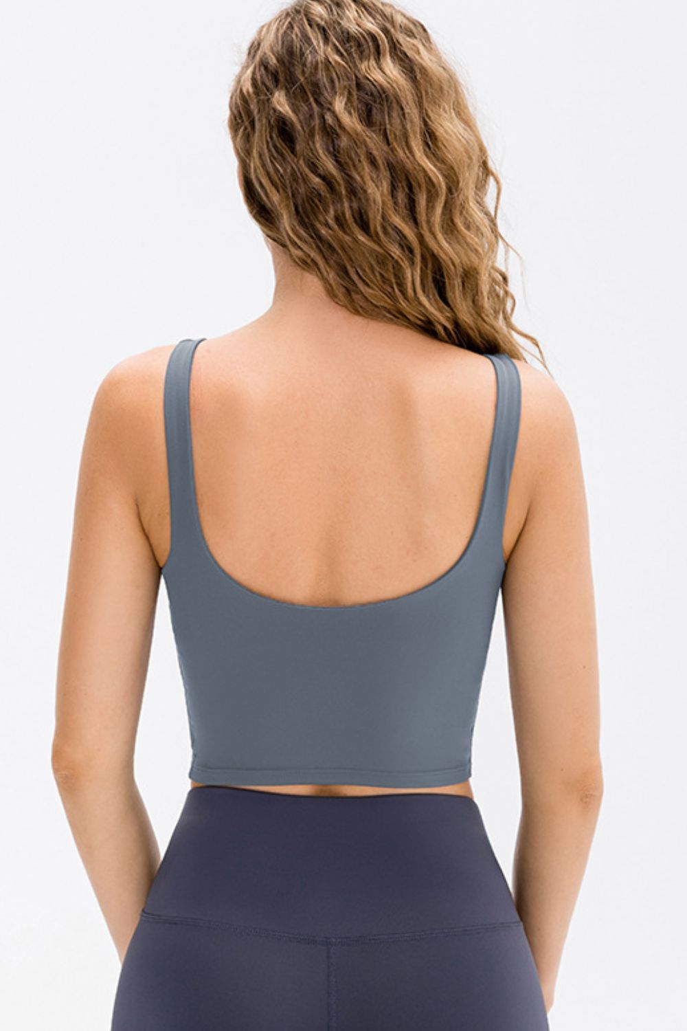 Cropped Scoop Neck Active Tank Top - Loulou Boutique