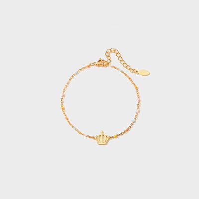 Crown Shape 18K Gold - Plated Bead Bracelet - Loulou Boutique