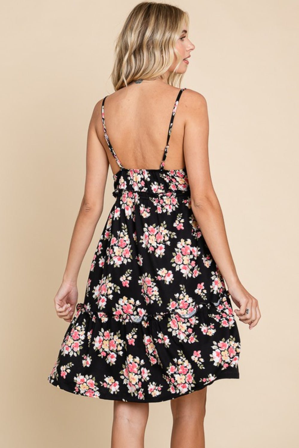 Culture Code Full Size Floral Frill Cami Dress - Loulou Boutique